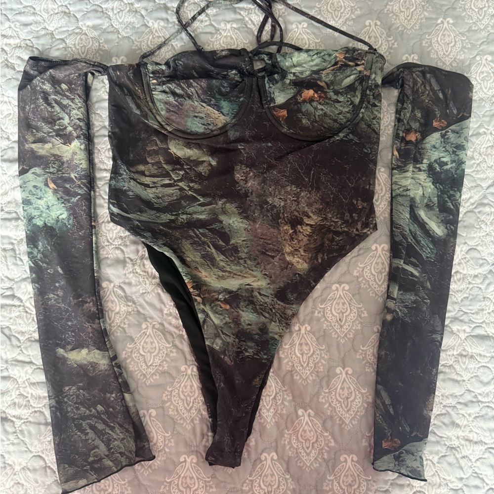 In Your Sight Mesh Bodysuit - Mint/combo